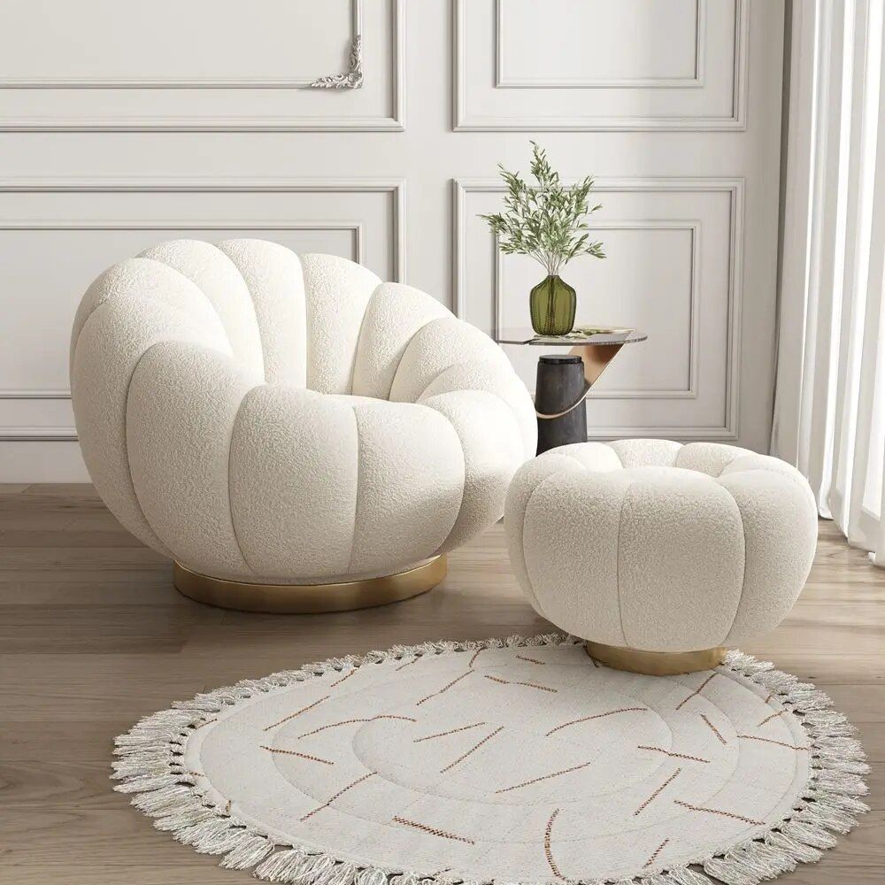 Modern Minimalist White Velvet Lazy Sofa US $1,999.99 US $2,299.99 -13%