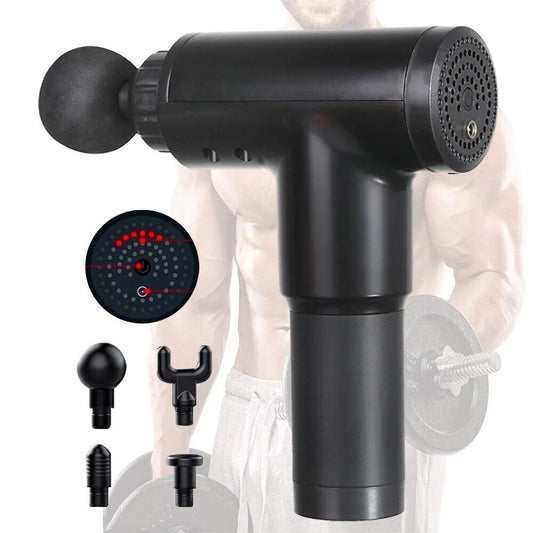 Portable Deep Muscle Relaxation Massage Gun with 4 Heads & 5 Intensity Gears