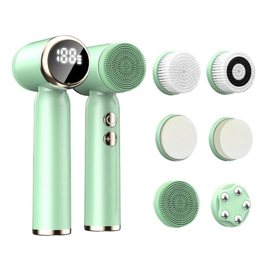 6-in-1 Ultrasonic Facial Cleanser Electric Auto-Rotating & Waterproof Brush for Deep Pore Cleaning