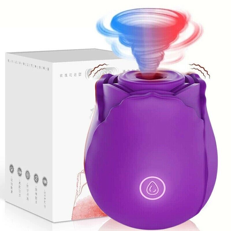 Rose Toy Clit Nipple G-Spot Suction Sucking Vibrator Massager For Women Sex