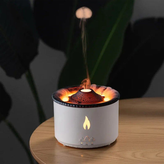 Volcano Eruption Aroma Diffuser & Air Humidifier with Flame Lamp Effect – Essential Oil Fragrance Machine for Home and Office