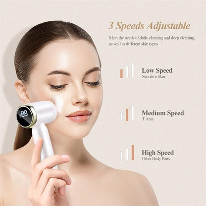 6-in-1 Ultrasonic Facial Cleanser Electric Auto-Rotating & Waterproof Brush for Deep Pore Cleaning