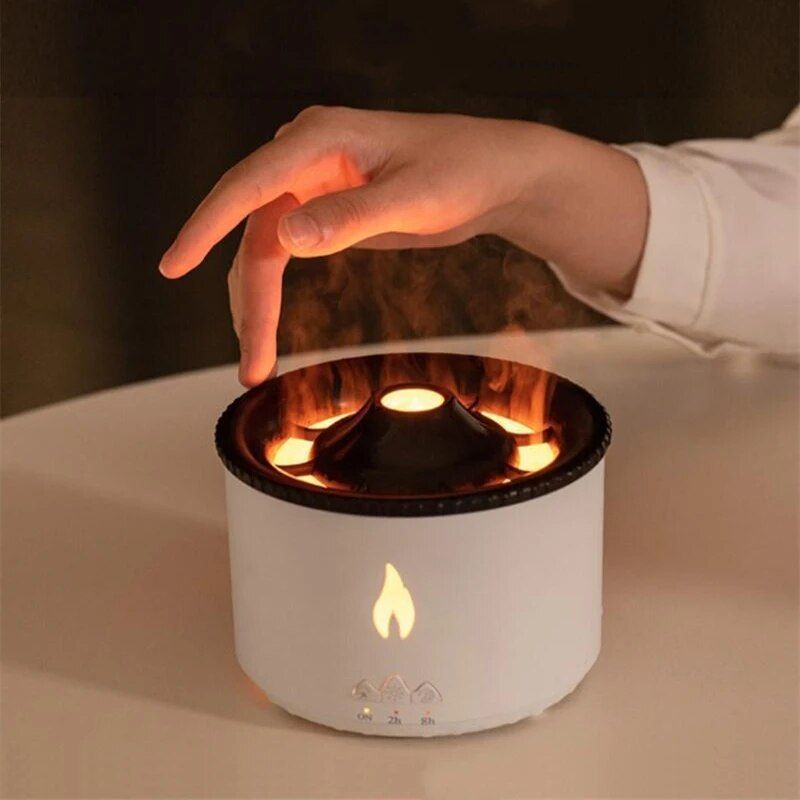 Volcano Eruption Aroma Diffuser & Air Humidifier with Flame Lamp Effect – Essential Oil Fragrance Machine for Home and Office