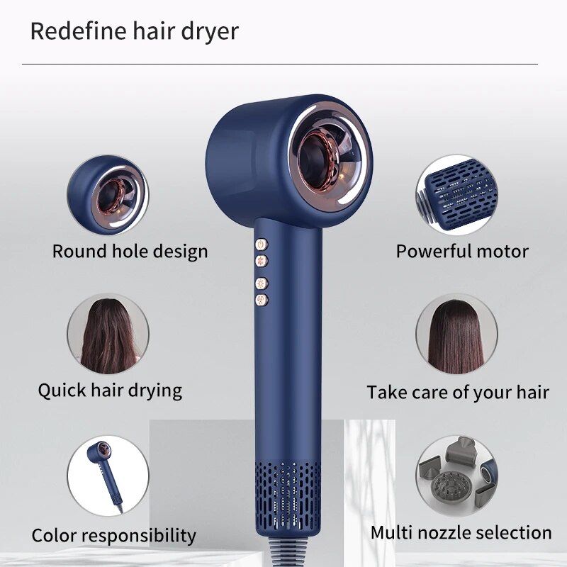 220V Leafless Personal Hair Dryer with Negative Ion Styling Tool