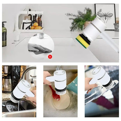 Versatile Electric Spin Scrubber – Multi-Function Cleaning Tool with 4 Brush Heads