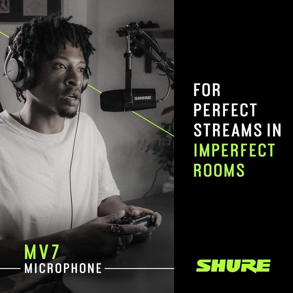 Shure MV7 USB/XLR Dynamisches Podcast-Mikrofon aus Metall