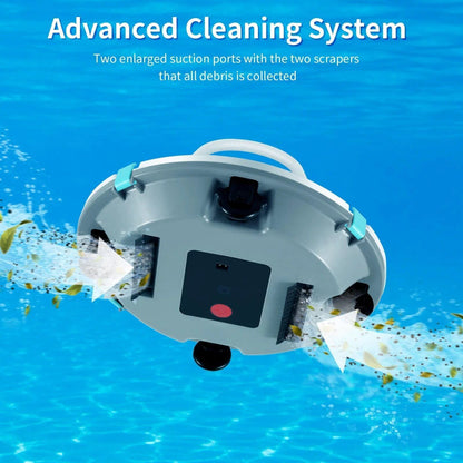 Efficient Cordless Robotic Pool Cleaner with Advanced Suction & Self-Parking