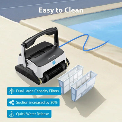 Efficient Robotic Pool Cleaner Automatic Vacuum with High Suction, Wall and Floor Cleaning