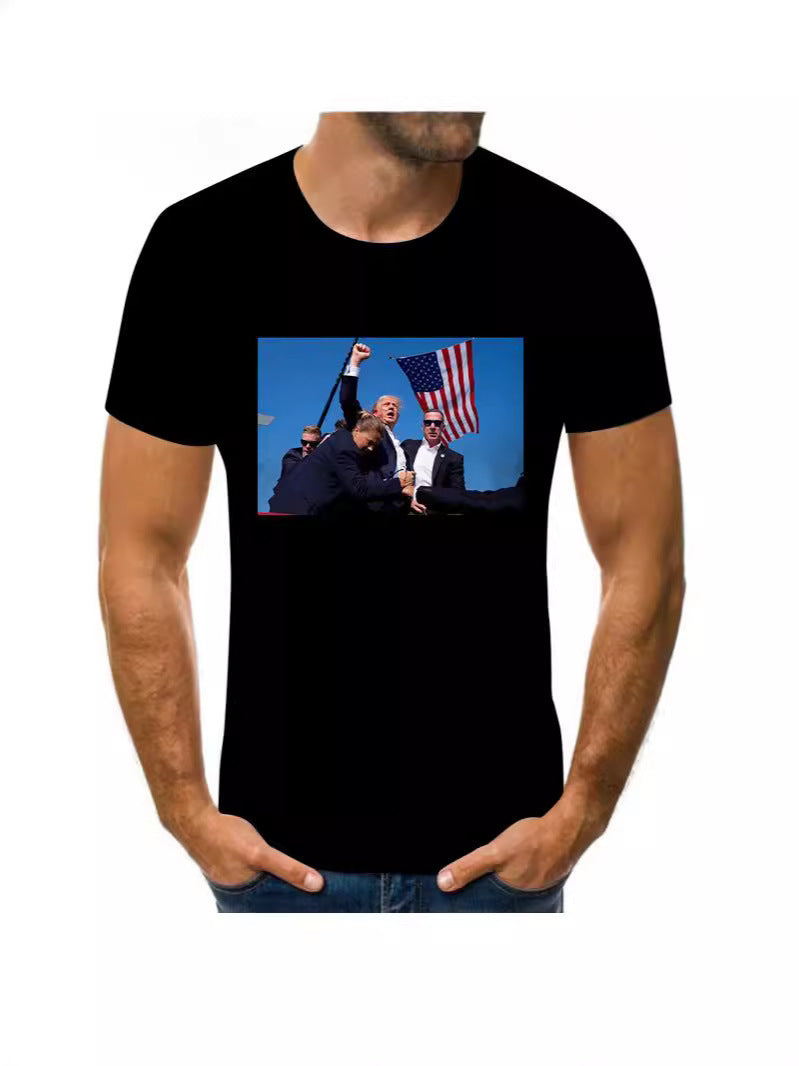 Trump Rally Shooter Tshirt - Trump 2024- DJT - Pro Trump - Trump Survived - USA Freedom - Donald J.Trump Menswear Streetwear Cotton T-Shirt