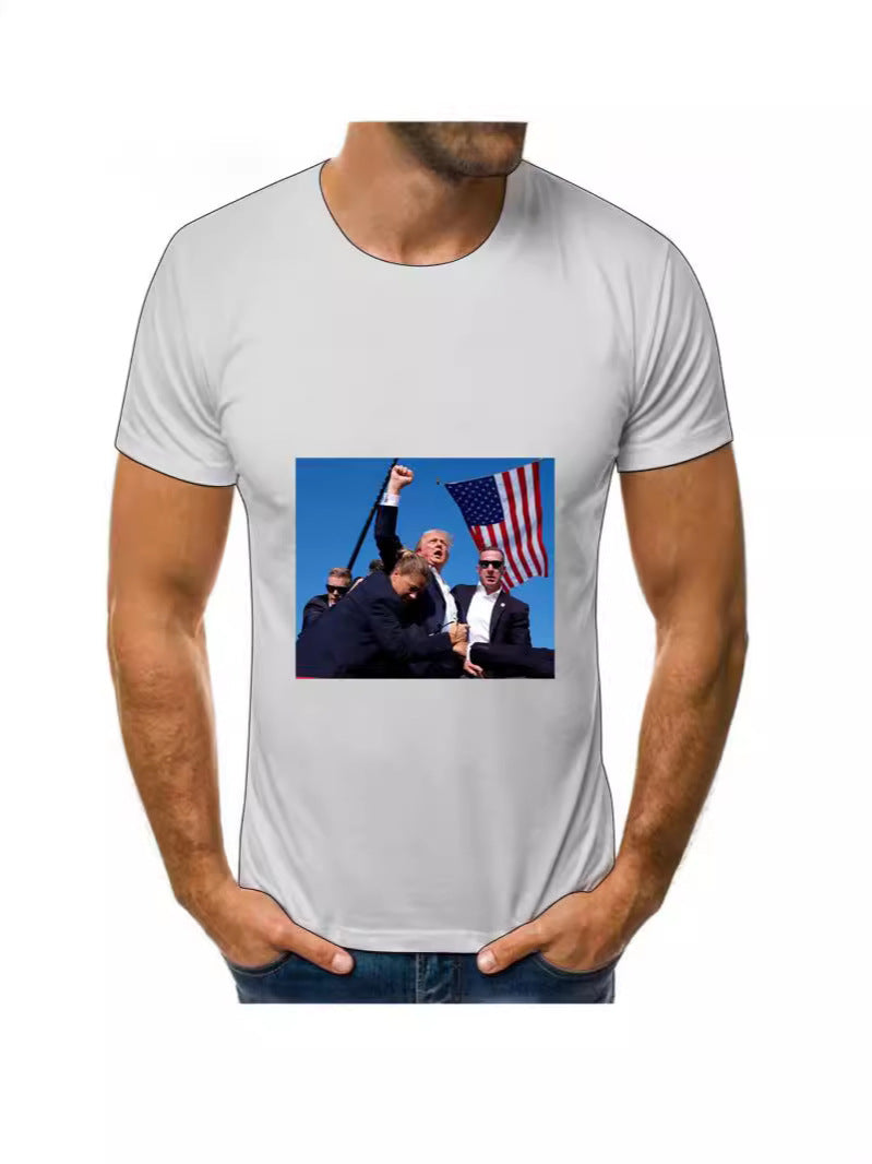 Trump Rally Shooter Tshirt - Trump 2024- DJT - Pro Trump - Trump Survived - USA Freedom - Donald J.Trump Menswear Streetwear Cotton T-Shirt