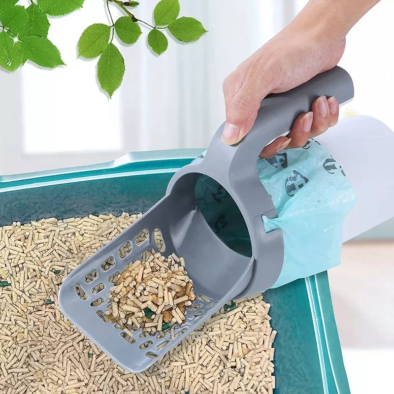 Efficient Self-Cleaning Cat Litter Scoop with Integrated Waste Bin