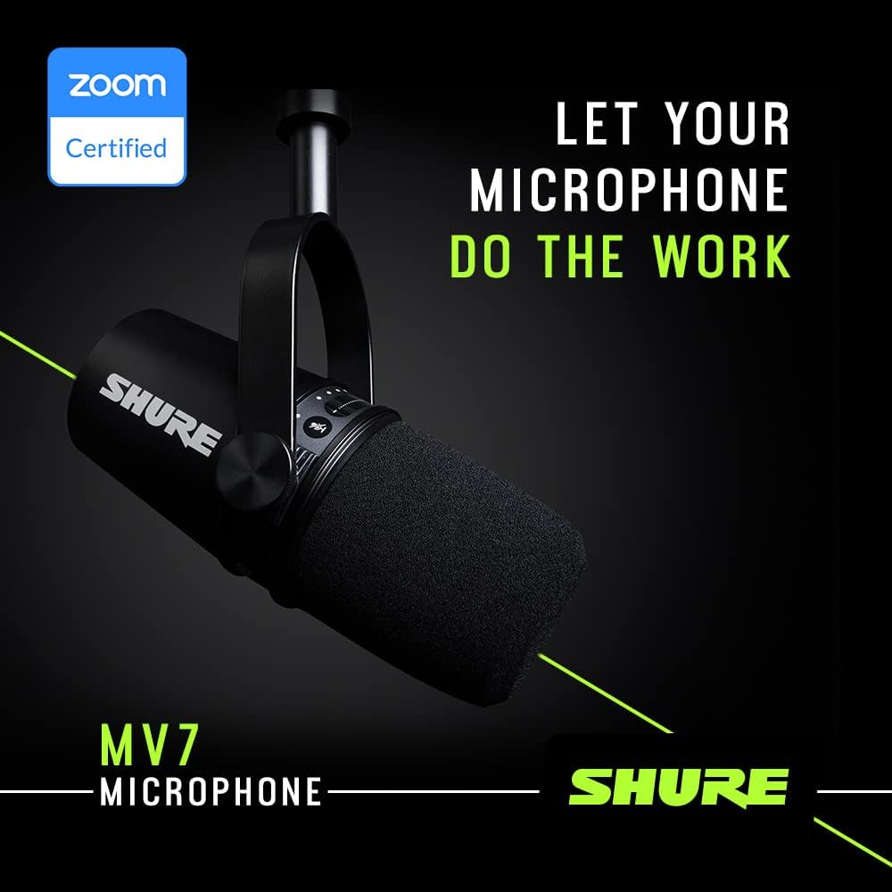 Shure MV7 USB/XLR Dynamisches Podcast-Mikrofon aus Metall