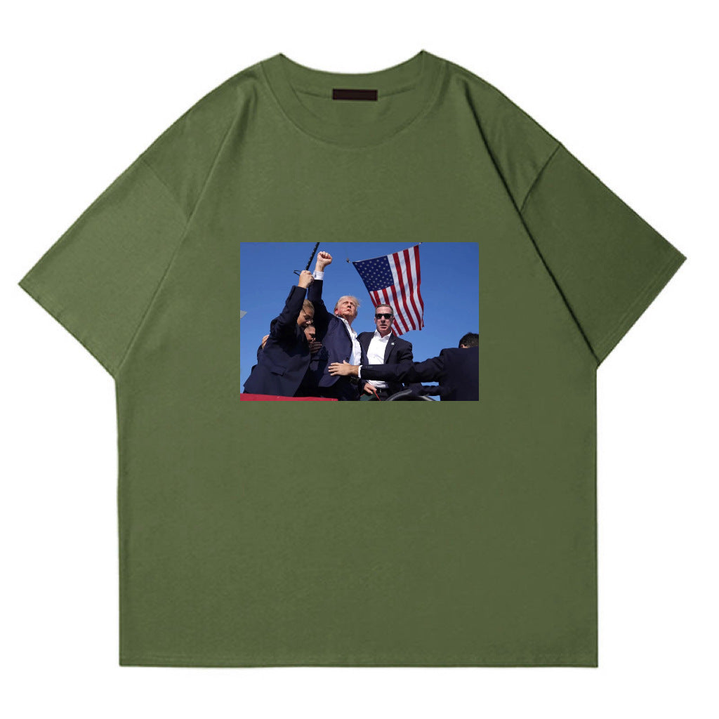 Trump Rally Shooter Tshirt - Trump 2024- DJT - Pro Trump - Trump Survived - USA Freedom - Donald J.Trump Menswear Streetwear Cotton T-Shirt