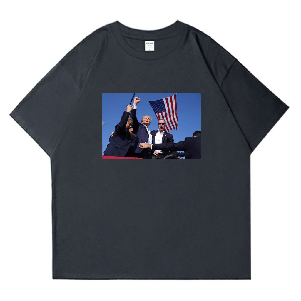 Trump Rally Shooter Tshirt - Trump 2024- DJT - Pro Trump - Trump Survived - USA Freedom - Donald J.Trump Menswear Streetwear Cotton T-Shirt