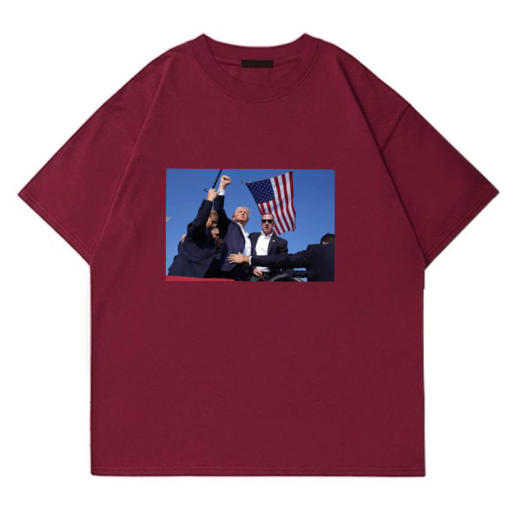 Trump Rally Shooter Tshirt - Trump 2024- DJT - Pro Trump - Trump Survived - USA Freedom - Donald J.Trump Menswear Streetwear Cotton T-Shirt