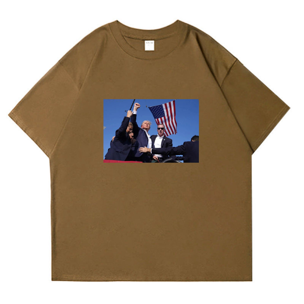 Trump Rally Shooter Tshirt - Trump 2024- DJT - Pro Trump - Trump Survived - USA Freedom - Donald J.Trump Menswear Streetwear Cotton T-Shirt