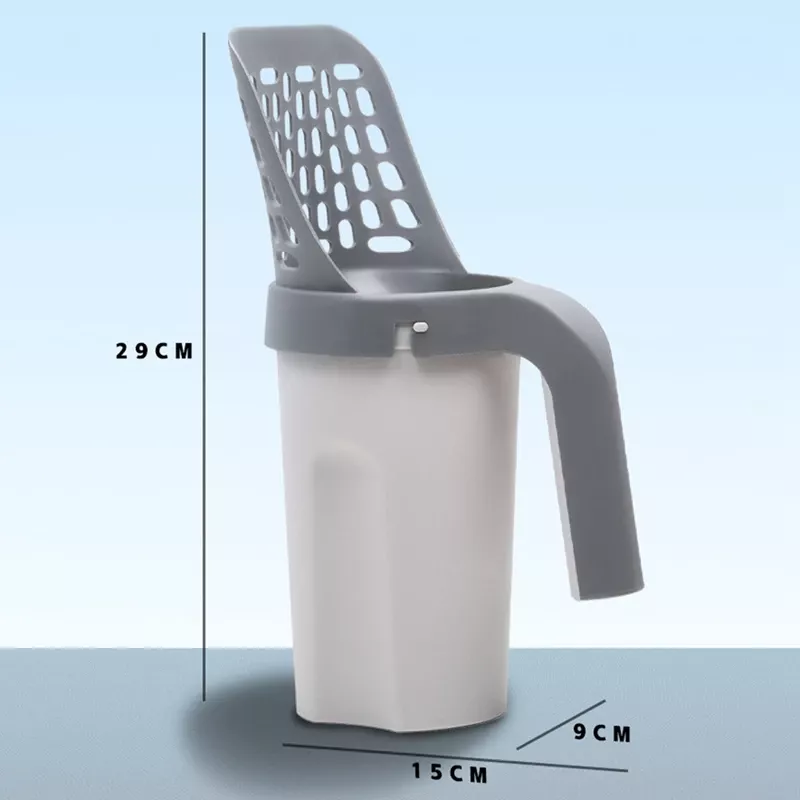 Efficient Self-Cleaning Cat Litter Scoop with Integrated Waste Bin