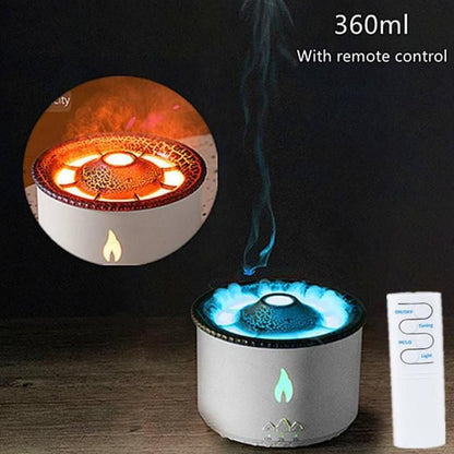 Volcano Eruption Aroma Diffuser & Air Humidifier with Flame Lamp Effect – Essential Oil Fragrance Machine for Home and Office