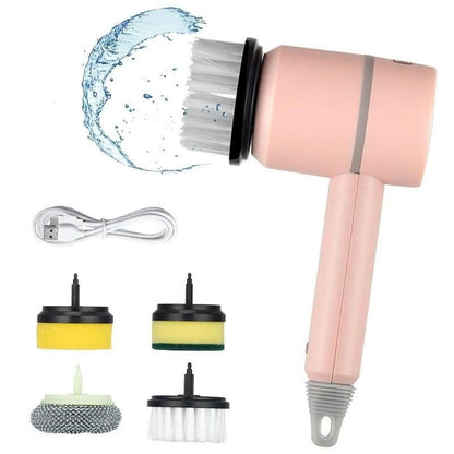 Versatile Electric Spin Scrubber – Multi-Function Cleaning Tool with 4 Brush Heads