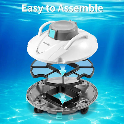 Efficient Cordless Robotic Pool Cleaner with Advanced Suction & Self-Parking