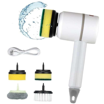 Versatile Electric Spin Scrubber – Multi-Function Cleaning Tool with 4 Brush Heads