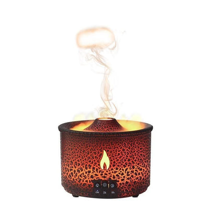 Volcano Eruption Aroma Diffuser & Air Humidifier with Flame Lamp Effect – Essential Oil Fragrance Machine for Home and Office