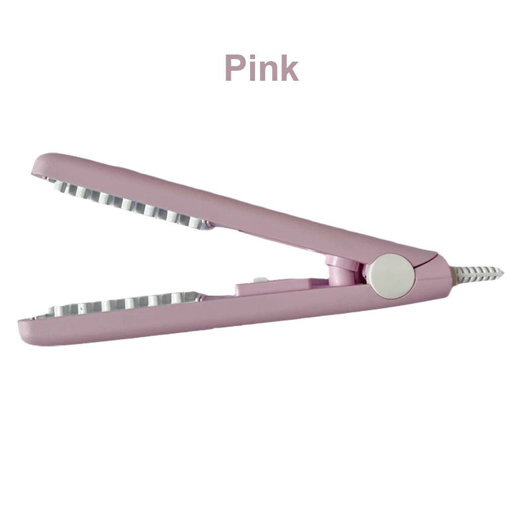 Mini Ceramic 3D Grid Hair Crimper & Curler – Volumizing Styling Tool for Women