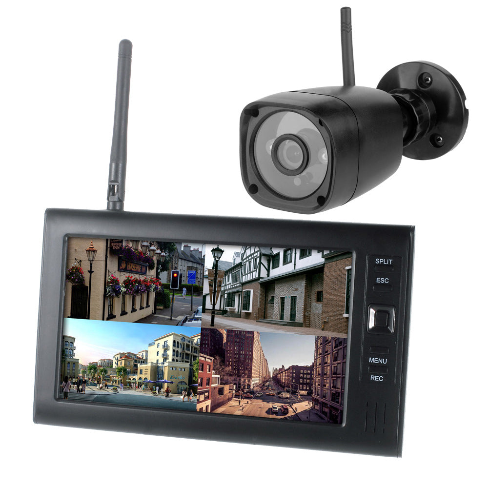 7" LCD Monitor Home Security 1/2/3/4 Camera System 2.4G Wireless Quad SD Recording PIR Alarm 4CH Digital CCTV DVR Surveillance