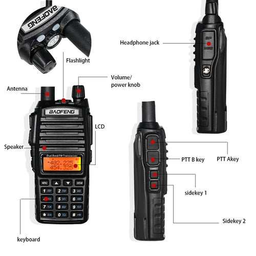 BaoFeng UV-82 High Power Dual Band Radio: 136-174mhz (VHF) 400-520mhz (UHF)