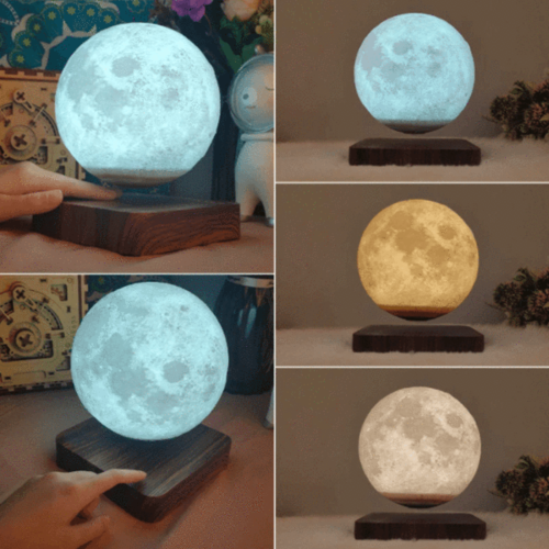 Luz de luna, luz de luna impresa en 3D, levitación magnética, táctil, recargable por USB