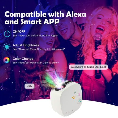Wifi Smart Star Proyector Galaxy Proyector Bluetooth Reproductor de música App Control Alexa Google 