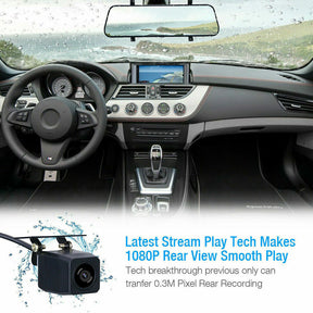 10" HD Dual Lens Car DVR Recorder Rearview Mirror,Support 24-hour parking monitoring